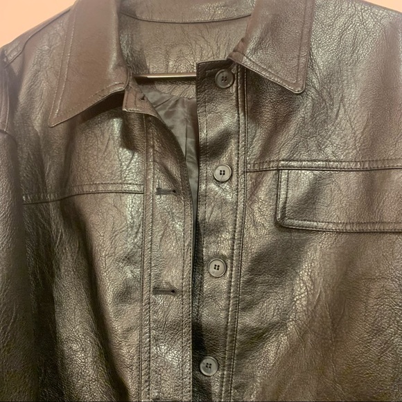 Oversized faux leather jacket - Picture 3 of 5
